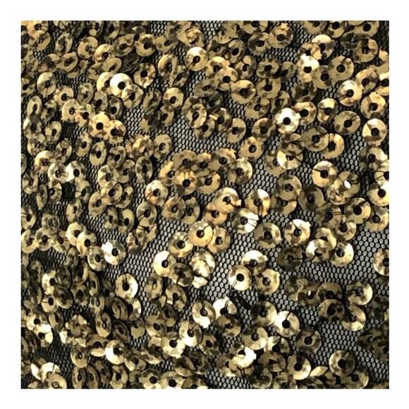 Silence + Noise Gold Sequin & Mesh Short Sleeve Party Blouse Size Small - Picture 8 of 16